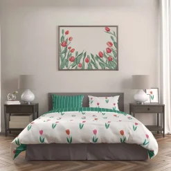 Pościel z mikrofibry 220 x 200 cm Faro Harmony, tulipany