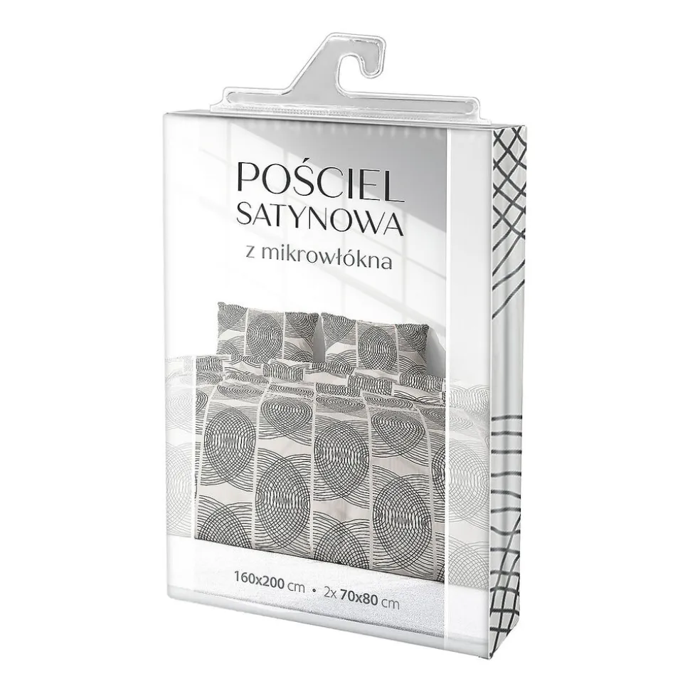 Pościel z mikrowłókna satynowego 220 x 200 cm Faro, glamour, beżowa