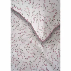 Pościel z perkalu 220 x 200 cm Lame Percale, różowe kwiatki