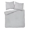 Pościel z perkalu 220 x 200 cm Lame Percale, kwiatki, szara