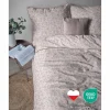 Pościel z perkalu 220 x 200 cm Lame Percale, kwiatki, pudrowy róż