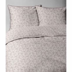 Pościel z perkalu 220 x 200 cm Lame Percale, kwiatki, pudrowy róż