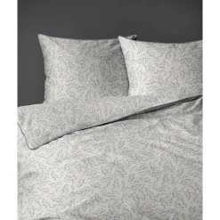Pościel z perkalu 160 x 200 cm Lame Percale, niebiesko-żółte kwiaty