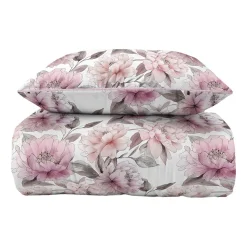 Pościel z perkalu 160 x 200 cm Lame Percale, różowe kwiaty