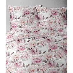 Pościel z perkalu 160 x 200 cm Lame Percale, różowe kwiaty