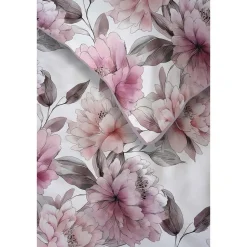 Pościel z perkalu 160 x 200 cm Lame Percale, różowe kwiaty