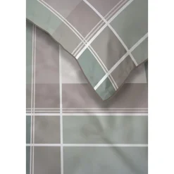 Pościel z perkalu 220 x 200 cm Lame Percale, geometria, zielona