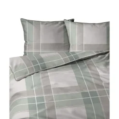 Pościel z perkalu 220 x 200 cm Lame Percale, geometria, zielona
