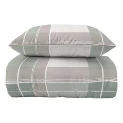 Pościel z perkalu 220 x 200 cm Lame Percale, geometria, zielona