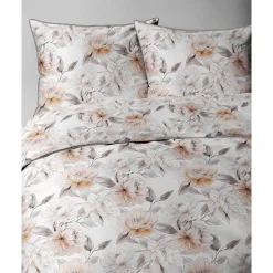 Pościel z perkalu 220 x 200 cm Lame Percale, beżowe kwiaty