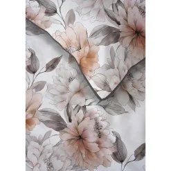 Pościel z perkalu 220 x 200 cm Lame Percale, beżowe kwiaty