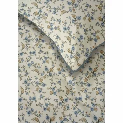 Pościel z perkalu 220 x 200 cm Lame Percale, kwiatki, ecru
