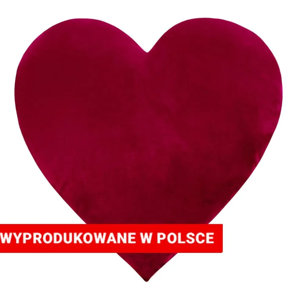 Poduszka Domarex Cleo Serce 45 x 45 cm, welwetowa, bordowa