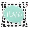 Poduszka Domarex Hello Baby & Love, miętowy nadruk