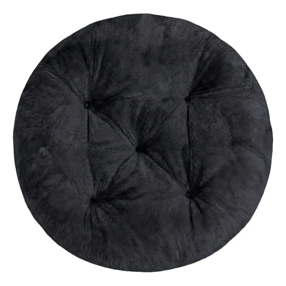 Poduszka okrągła Domarex Ivy Plush, ciemnoszara