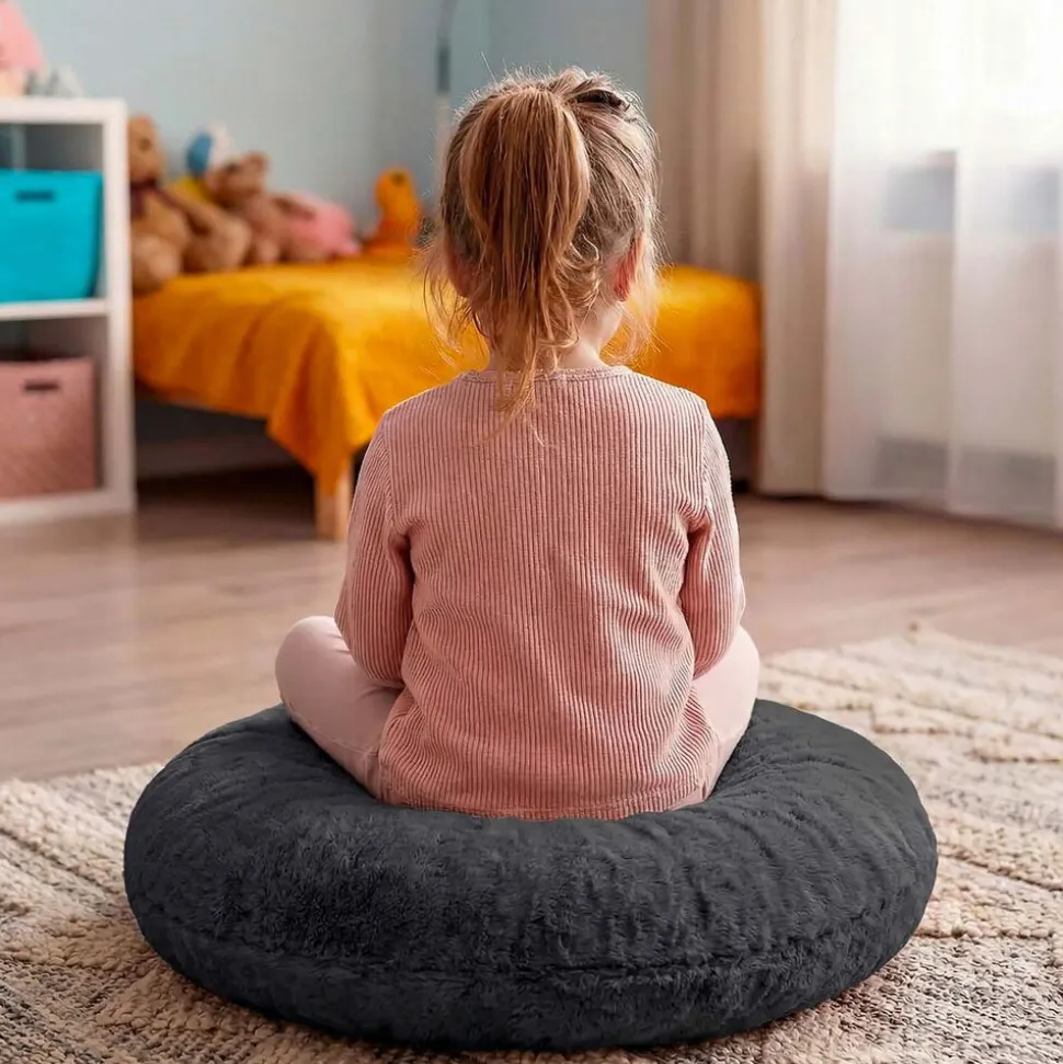 Poduszka okrągła Domarex Ivy Plush, ciemnoszara