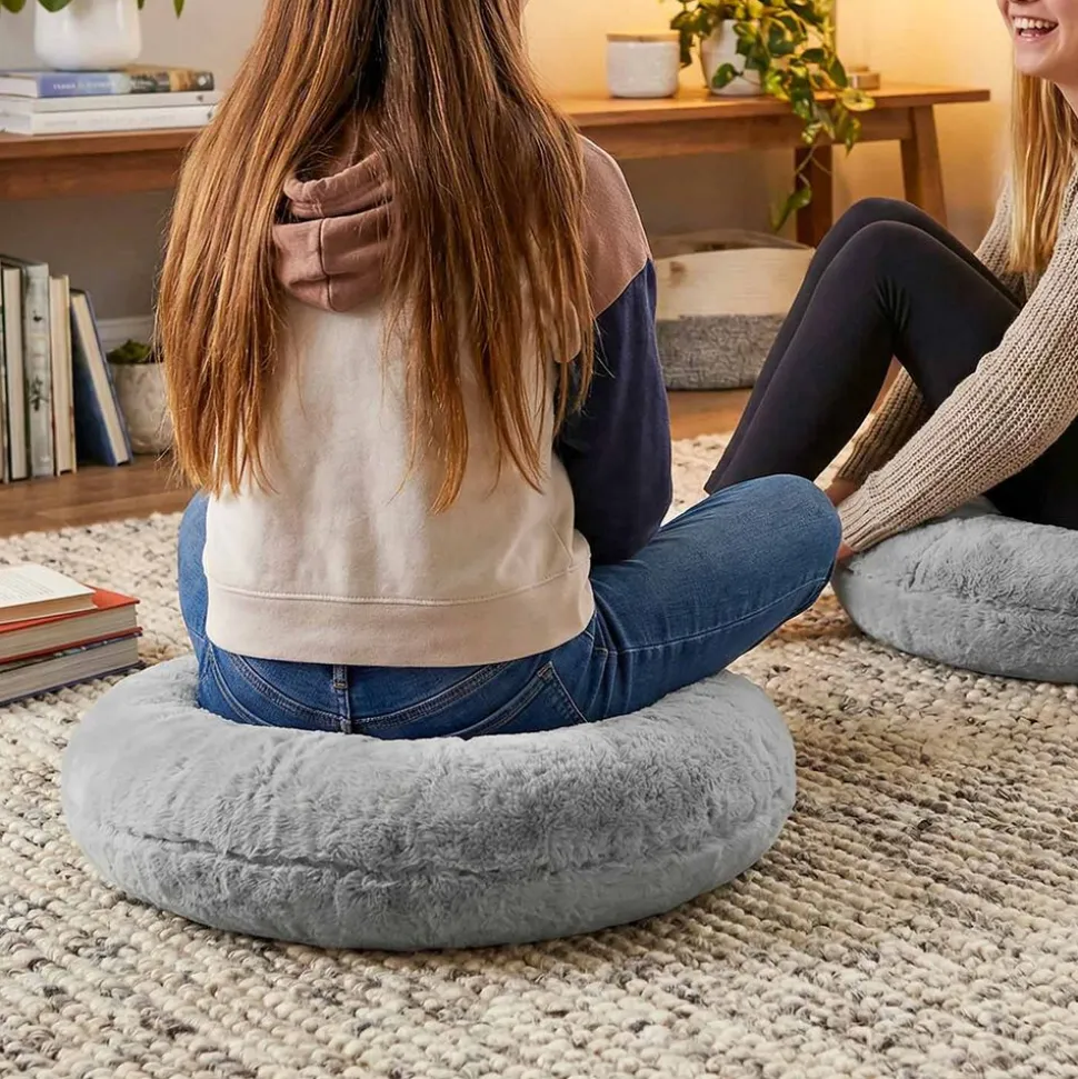 Poduszka okrągła Domarex Ivy Plush, szara
