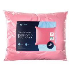 Poduszka puchowa 50 x 60 cm AMW, kaczy puch i pierze, różowa