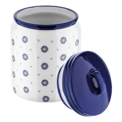 Pojemnik ceramiczny z pokrywką Tadar Folklor, 900 ml, biały