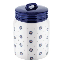 Pojemnik ceramiczny z pokrywką Tadar Folklor, 900 ml, biały