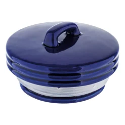 Pojemnik ceramiczny z pokrywką Tadar Folklor, 900 ml, biały