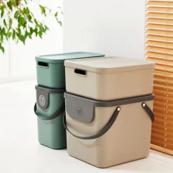 Pojemnik do segregacji odpadów Rotho Albula, 40 L, beżowy
