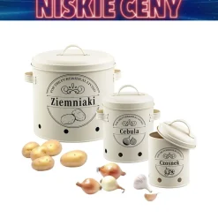 Pojemniki do przechowywania warzyw Tadar, 3 sztuki, kremowe