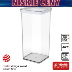 Pojemnik kwadratowy Rotho Loft, 1,5 l, biały