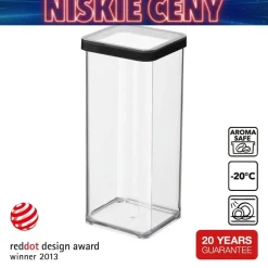 Pojemnik kwadratowy Rotho Loft, 1,5 l, czarny