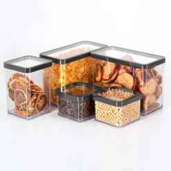 Pojemnik kwadratowy Rotho Loft, 0,5 l, czarny