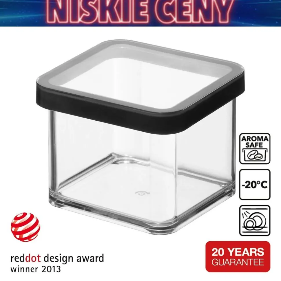 Pojemnik kwadratowy Rotho Loft, 0,5 l, czarny