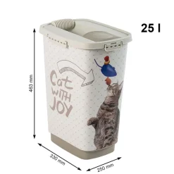 Pojemnik na karmę Rotho CODY Cat, 25 L, beżowy