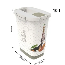Pojemnik na karmę Rotho CODY, 10 L, beżowy