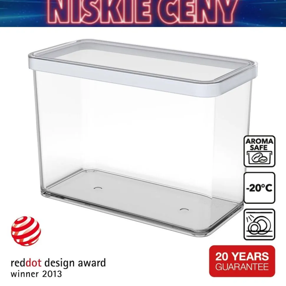 Pojemnik wysoki Rotho Loft, 2,1 l, biały