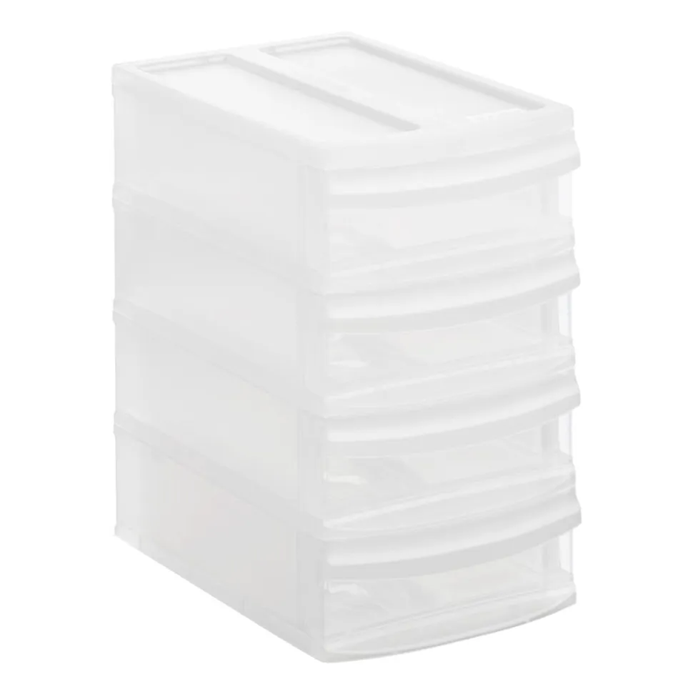 Pojemnik z 4 szufladami 14,1 x 19,5 x 23,3 cm Rotho Tower, transparentny