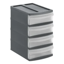 Pojemnik z 4 szufladami 14,1 x 19,5 x 23,3 cm Rotho Tower, antracytowy