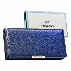 Portfel damski Rovicky R-005-NF8, ze skóry ekologicznej, granatowy