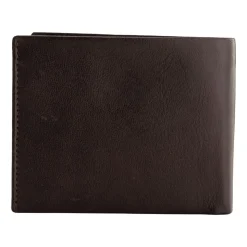 Portfel męski ze skóry bydlęcej Wings, 11 x 13 x 2 cm, RFID, z kieszenią na monety, brązowy