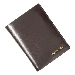 Portfel męski ze skóry bydlęcej Wings, 13 x 10 x 2 cm, RFID, brązowy