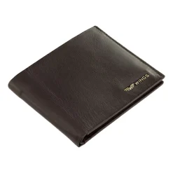 Portfel męski ze skóry bydlęcej Wings, 11 x 13 x 2 cm, RFID, brązowy