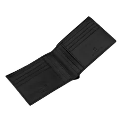 Portfel męski ze skóry bydlęcej Wings, 11 x 13 x 2 cm, RFID, czarny