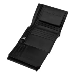 Portfel męski ze skóry bydlęcej Wings, 13 x 10 x 2 cm, RFID, czarny