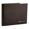 Portfel męski ze skóry koziej Wings, 11 x 13 x 2 cm, RFID, brązowy