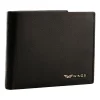 Portfel męski ze skóry koziej Wings, 11 x 13 x 2 cm, RFID, czarny