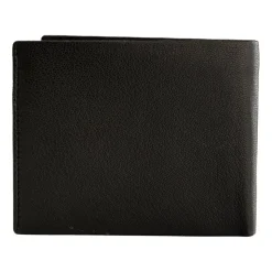 Portfel męski ze skóry koziej Wings, 11 x 13 x 2 cm, RFID, czarny