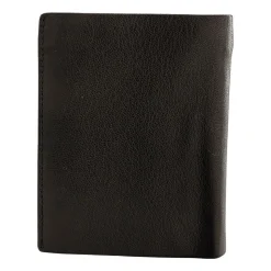Portfel męski ze skóry koziej Wings, 13 x 10 x 2 cm, RFID, czarny