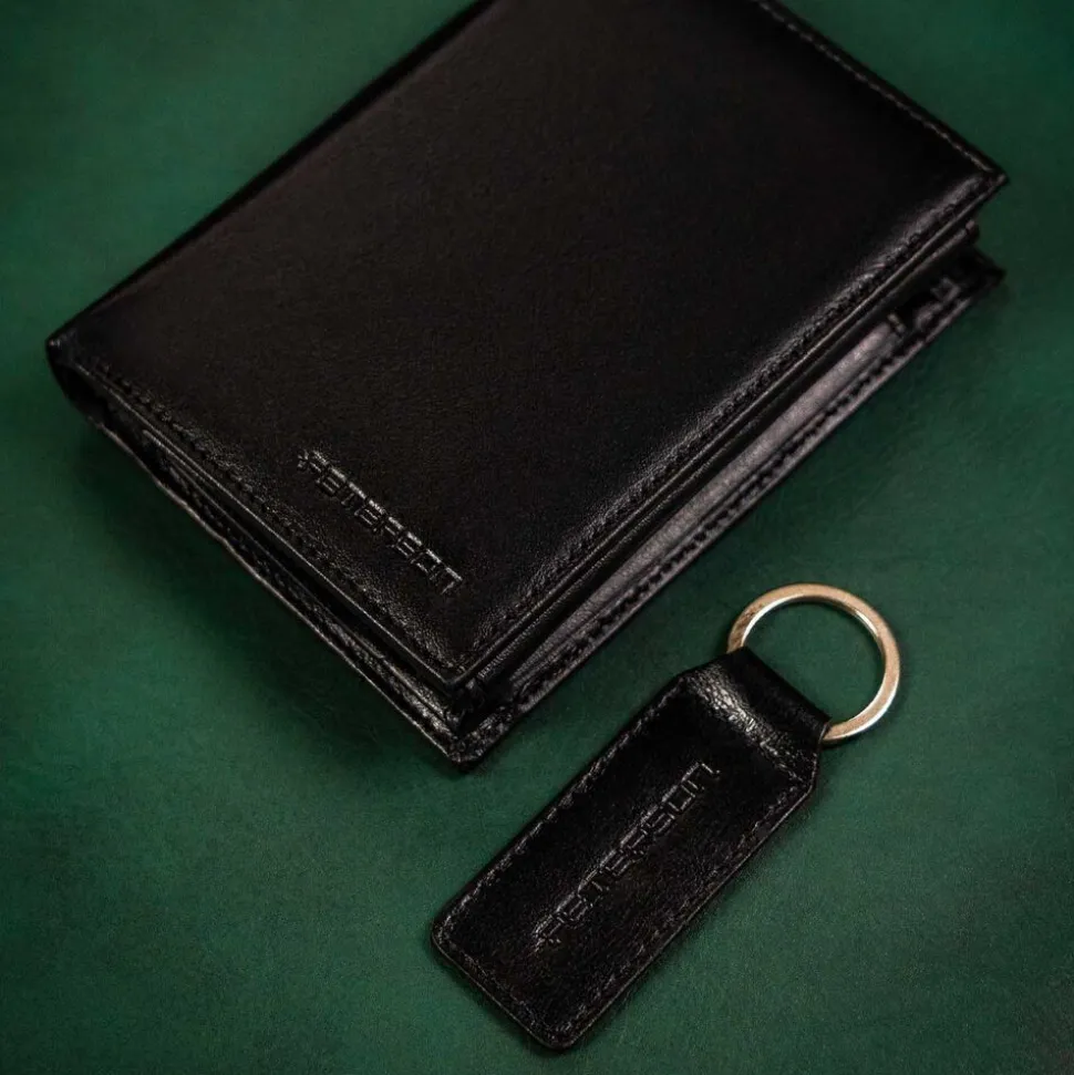 Portfel z brelokiem dla niego Peterson, 13 x 9,5 x 2 cm