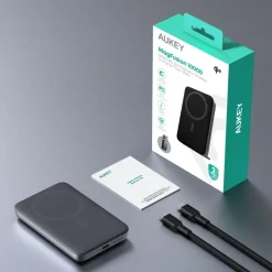 Powerbank Aukey PB-MS06, MagSafe, 10000 mAh, z podpórką