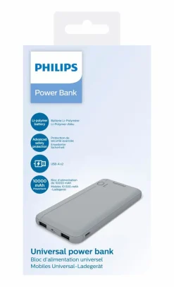 Powerbank Philips DLP1810NV/62, 10000 mAh, 10 W, srebrny