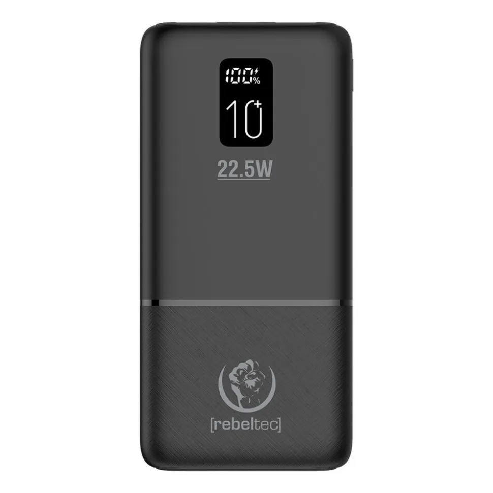 Powerbank Rebeltec P10 LCDPD, 10000 mAh, 22,5 W, czarny